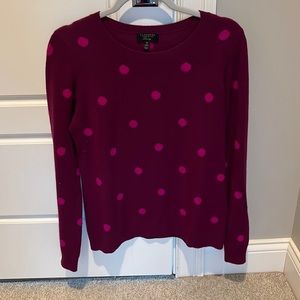Cashmere maroon polkadot sweater